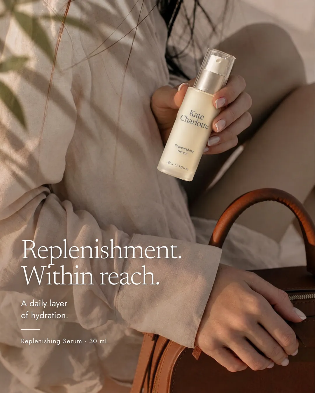 Replenishment. Within reach. A daily layer of hydration.