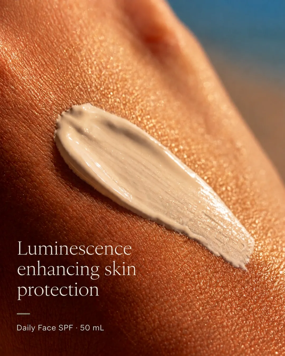 A swatch of Daily Face SPF on sunlit skin