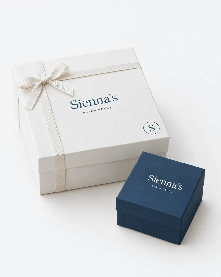 Sienna's gift boxes with ribbon
