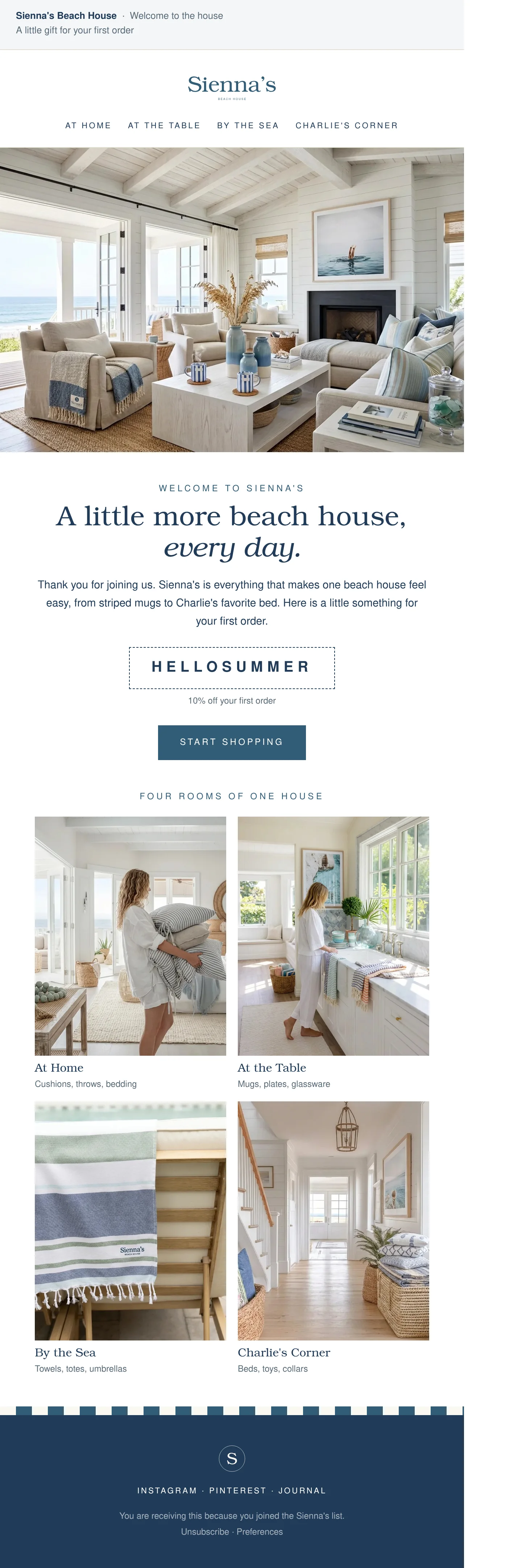 Welcome email 1