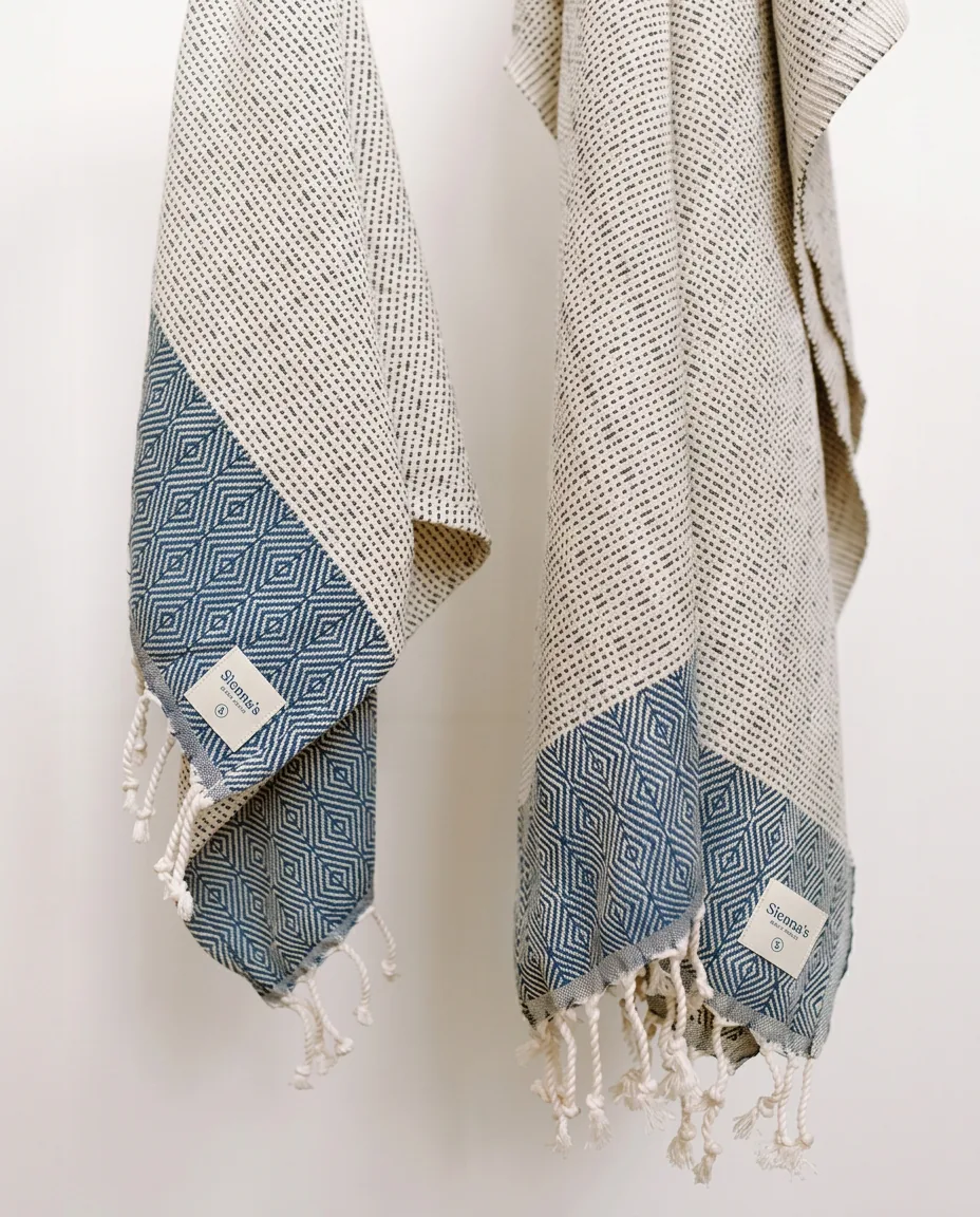 Turkish towels with fringed ends