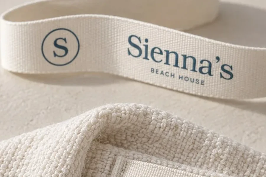 The repeating Sienna's ribbon with the circled S