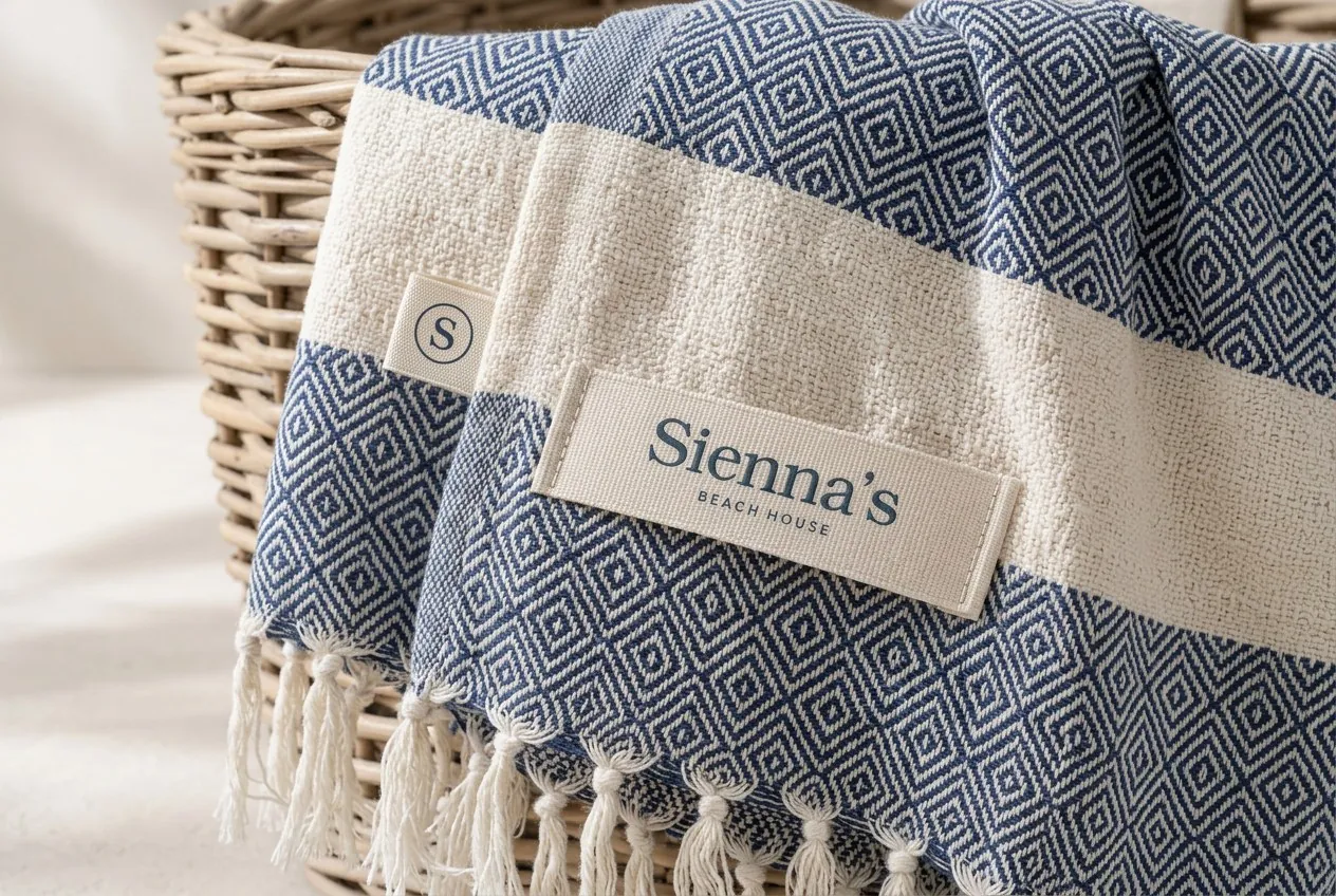 Turkish towels with the woven label