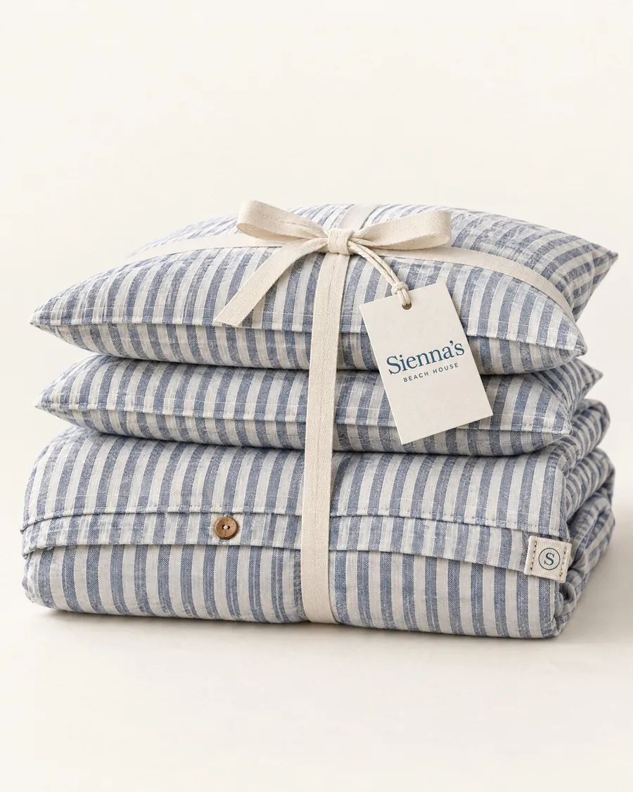 Ticking stripe bedding